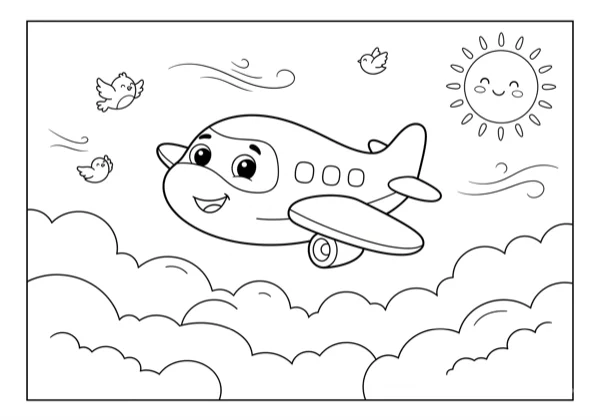 Airplane Above Clouds