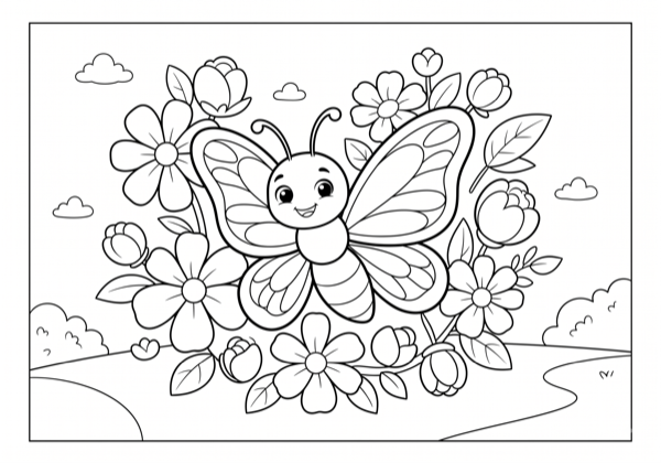 Butterfly and Blossoms
