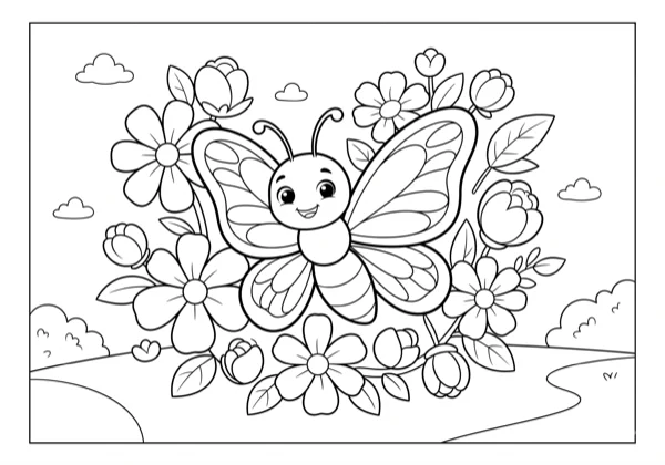 Butterfly and Blossoms
