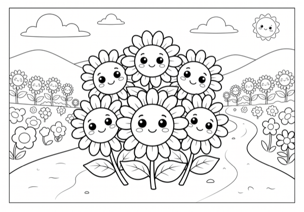 Sunflower Field Scene
