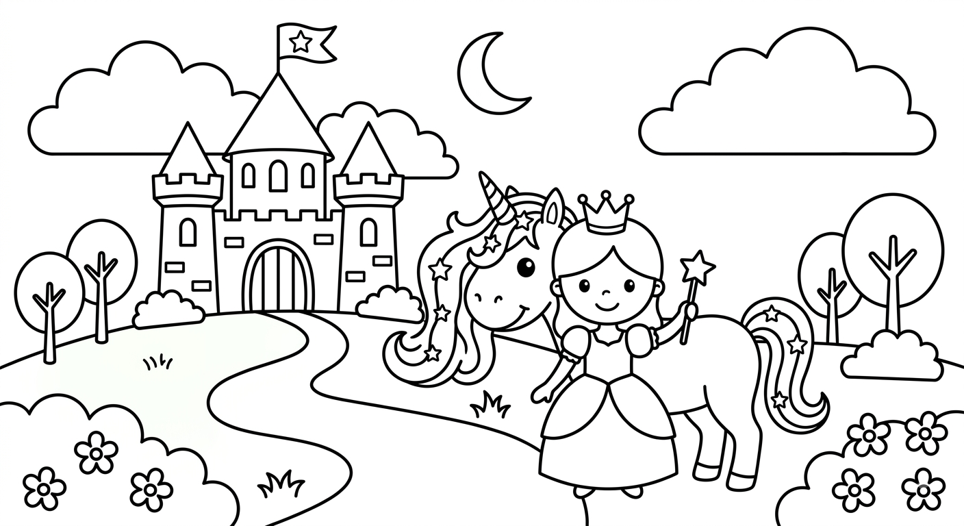 Unicorn Princess Castle Scene