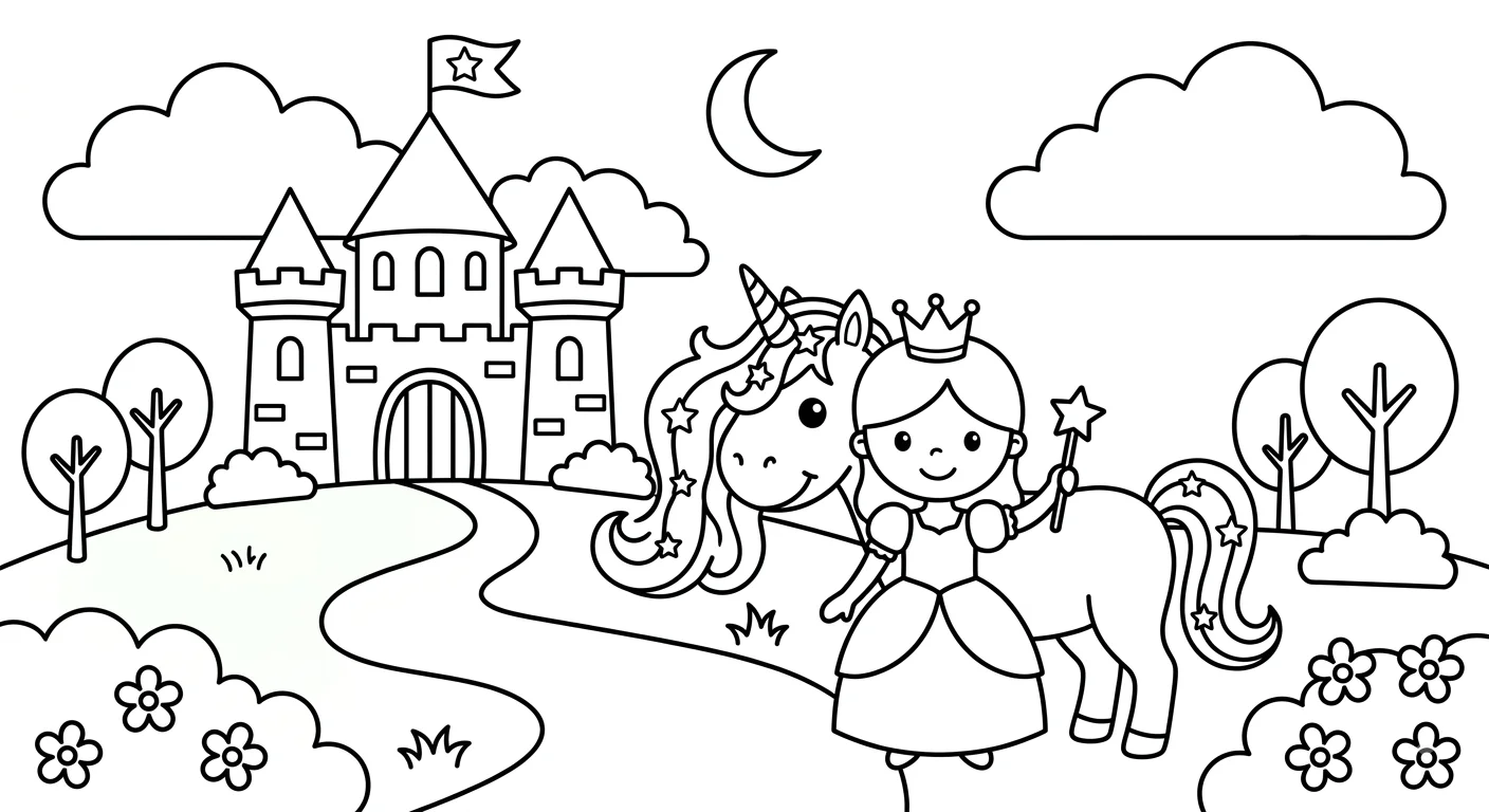 Unicorn Princess Castle Scene